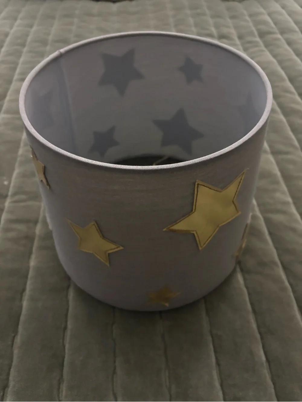Target Gray Lampshade with Gold Star Accents